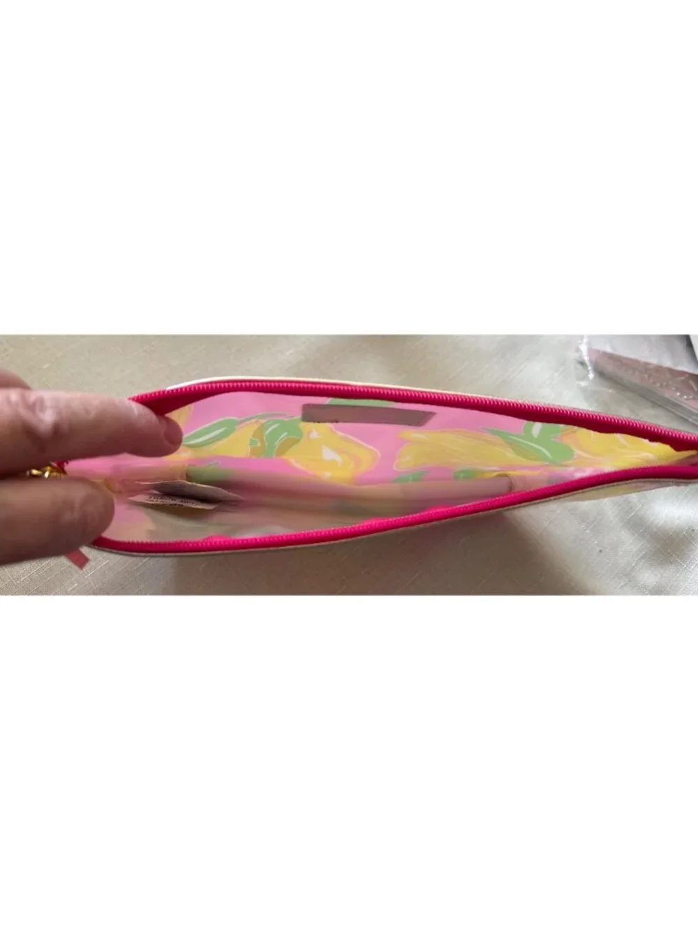 Lilly Pulitzer for Estee Lauder Pink w/Lemons  Cosmetic Makeup Bag